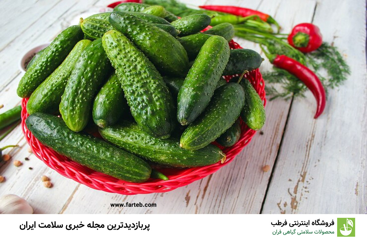 ۳۰۰ گرم خیار خام با پوست حاوی مقادیر زیر است: