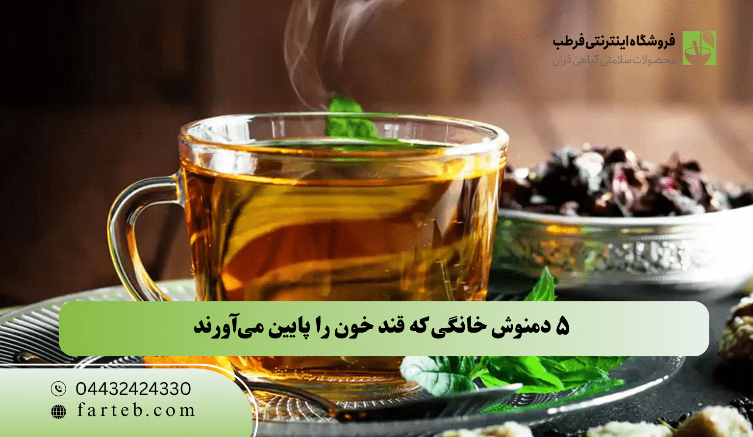 ۵ دمنوش خانگی برای کاهش قند خون | دمنوش‌های گیاهی مؤثر در درمان دیابت (۱۴۰۴)